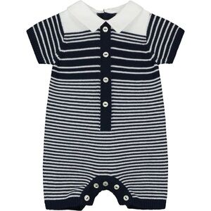 Navy and White Striped Kids One Piece
